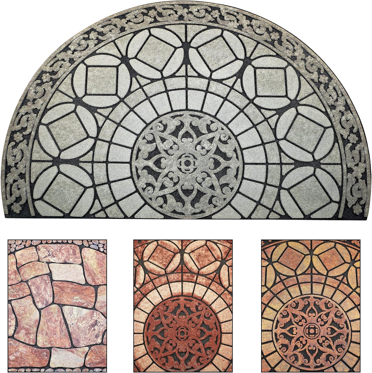 MANO Half Circle Door Mat Entry Rug Indoor Half Round