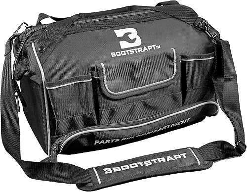 Bolsa de herramientas de boca grande de 16 pulgadas con compartimento integrado para contenedores de piezas