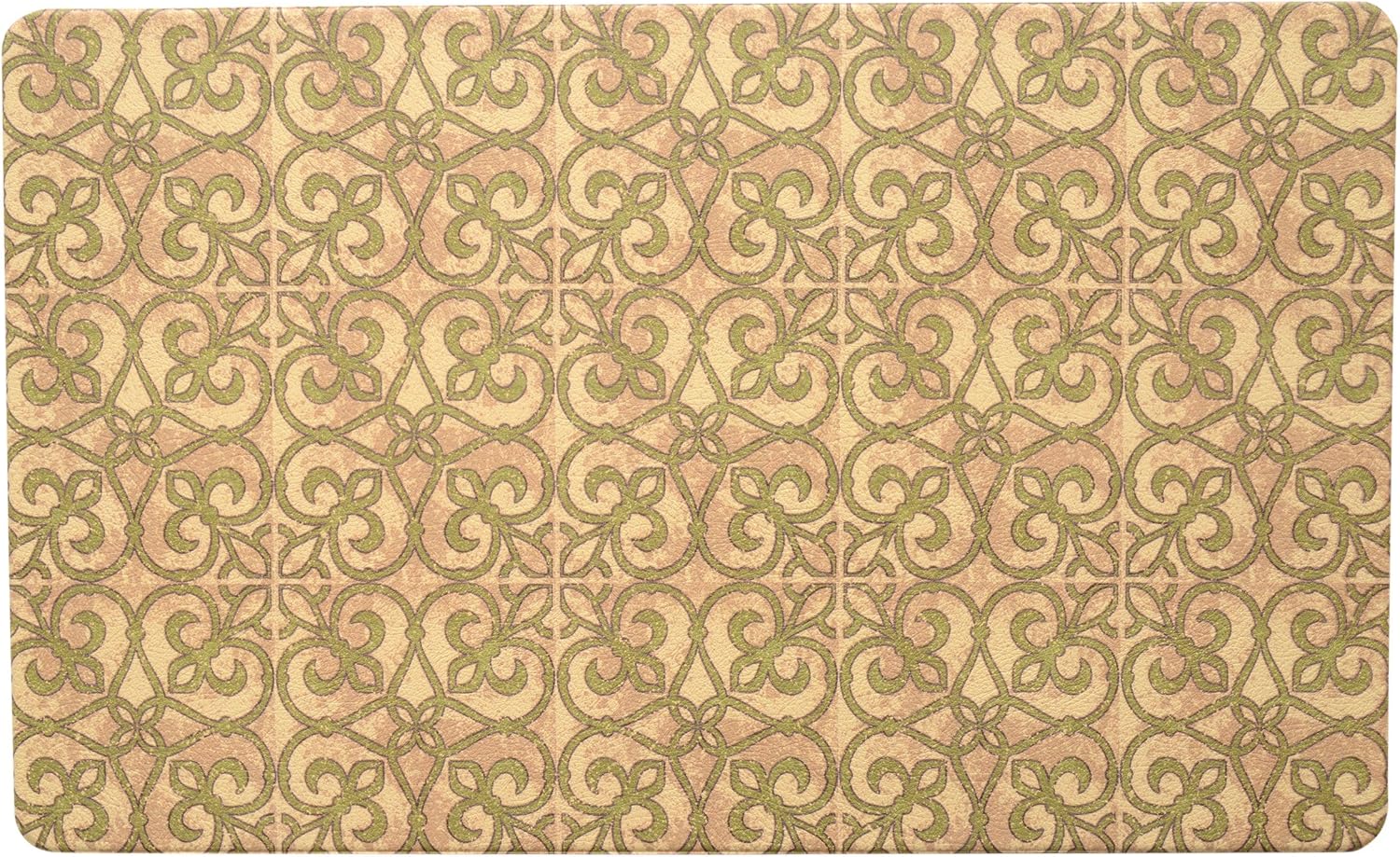 Anti-Fatigue Kitchen Mat, Printed Non-Skid PVC Cushioned Comfort Mat, 18 x 30, Hacienda