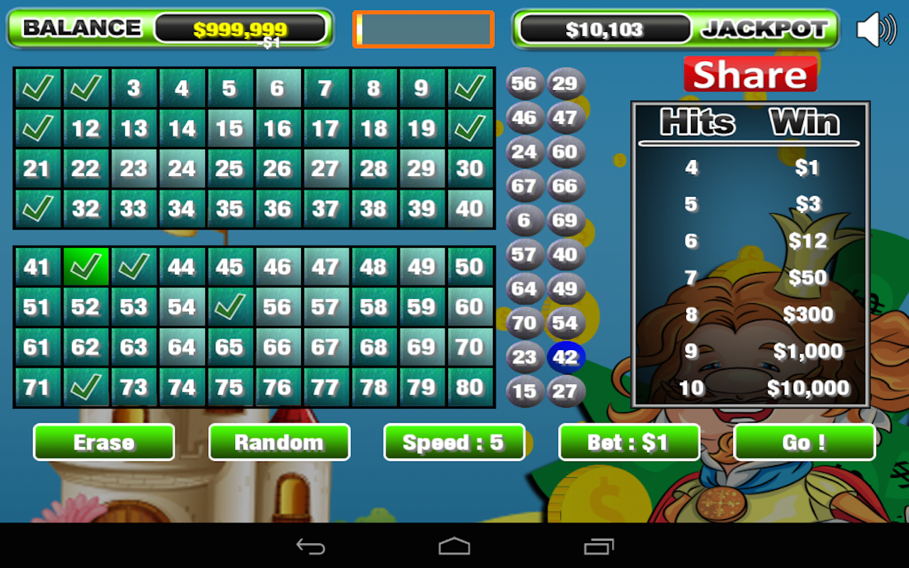 King Duke Billion Quest Keno Free App on Amazon Appstore