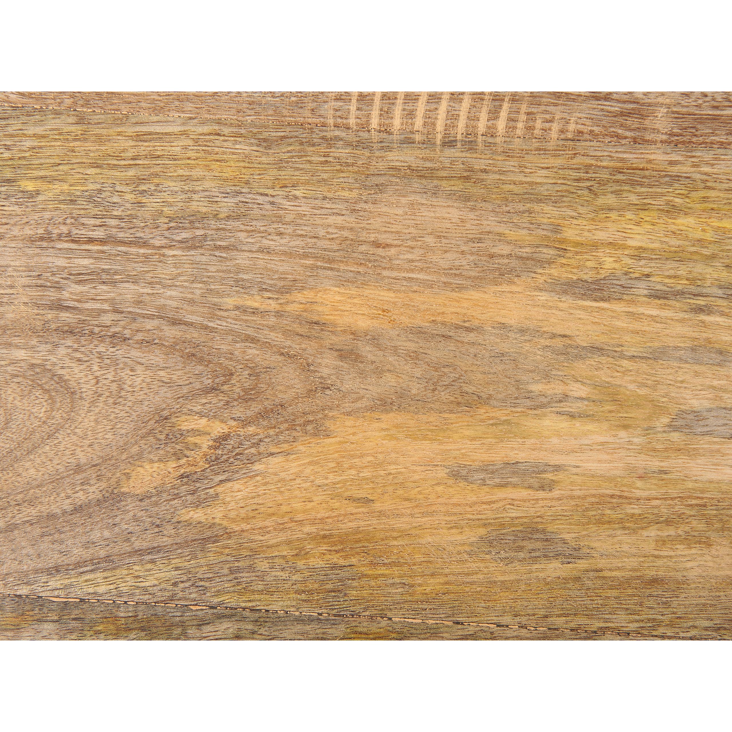 Beliani Beistelltisch Mango Holz rund ø 30 cm Heller Holzfarbton/Gold Modern Waihi