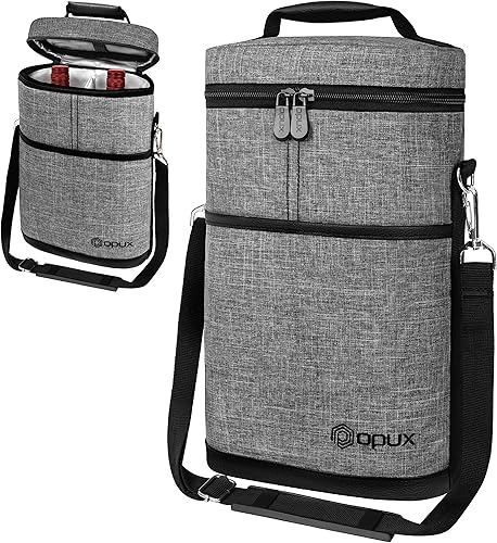 Miniatura 54 de Bolsa para transportar botellas de vino de 2 y 3 botellas. negro