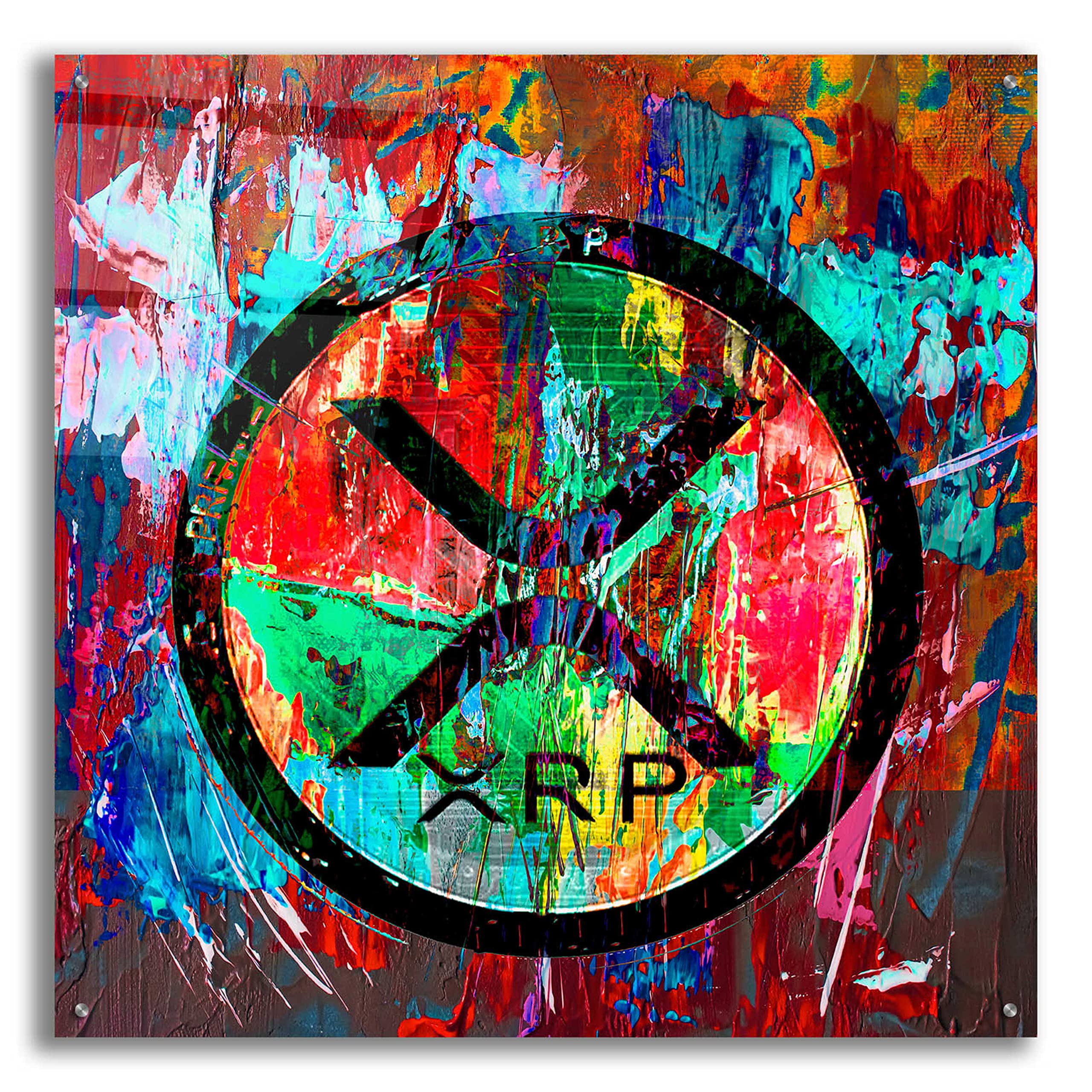 Epic Art 'Xrp Crypto In Color Portfolio, Acrylic Glass Wall Art, 36