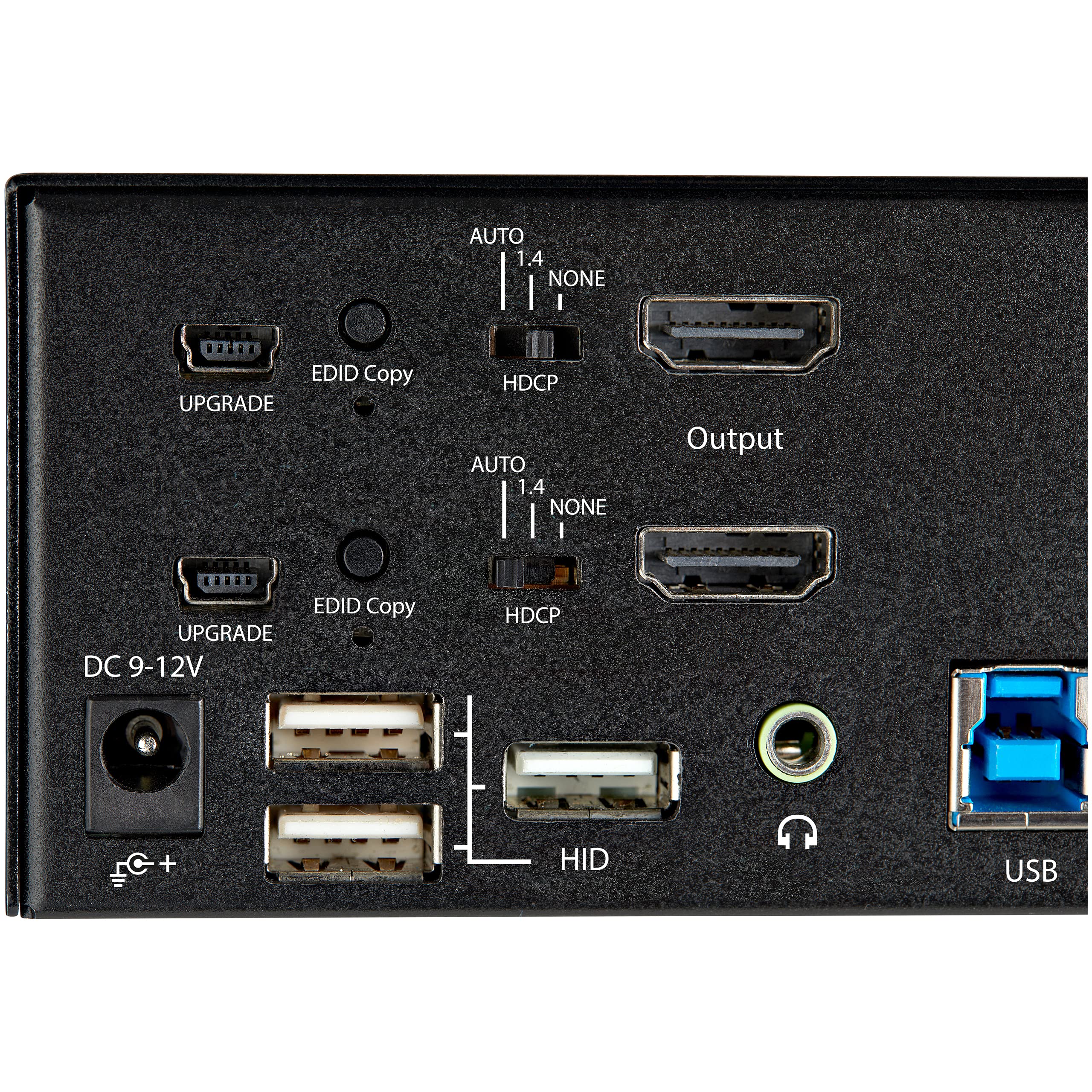 StarTech.com Commutateur KVM HDMI 2.0, 2 Ports, 2 Écrans - 4K 60Hz Ultra HDR - KVM de Bureau 4K HDMI 2.0 avec Hub USB 3.0, 2 Ports (5Gbps) et 4x USB 2.0 HID, Audio - TAA (SV231DHU34K6)