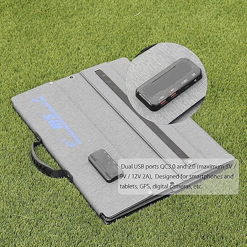 Miniatura 4 de HFS(R) 120W Portable Foldable Solar Panel Charger for Power Station Generator with Dual USB Ports & 18V DC Output for RV Boat Laptop Tablet Camera