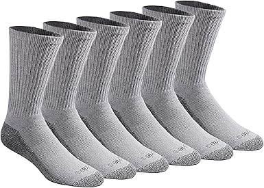 Dickies Men's Dri-Tech Original Moisture Control Crew Socks, Available in M-XXL (6, 12, 18 Pairs)