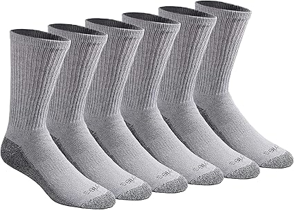 Dickies Men's Dri-Tech Original Moisture Control Crew Socks, Available in M-XXL (6, 12, 18 Pairs)