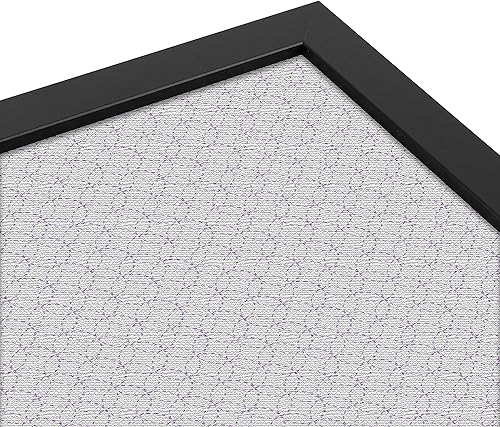 Miniatura 4 de PinPix Tablero de anuncios de corcho de 40 x 30 pulgadas. Este tablero decorativo enmarcado viene con diseño de círculos blancos y un marco negro