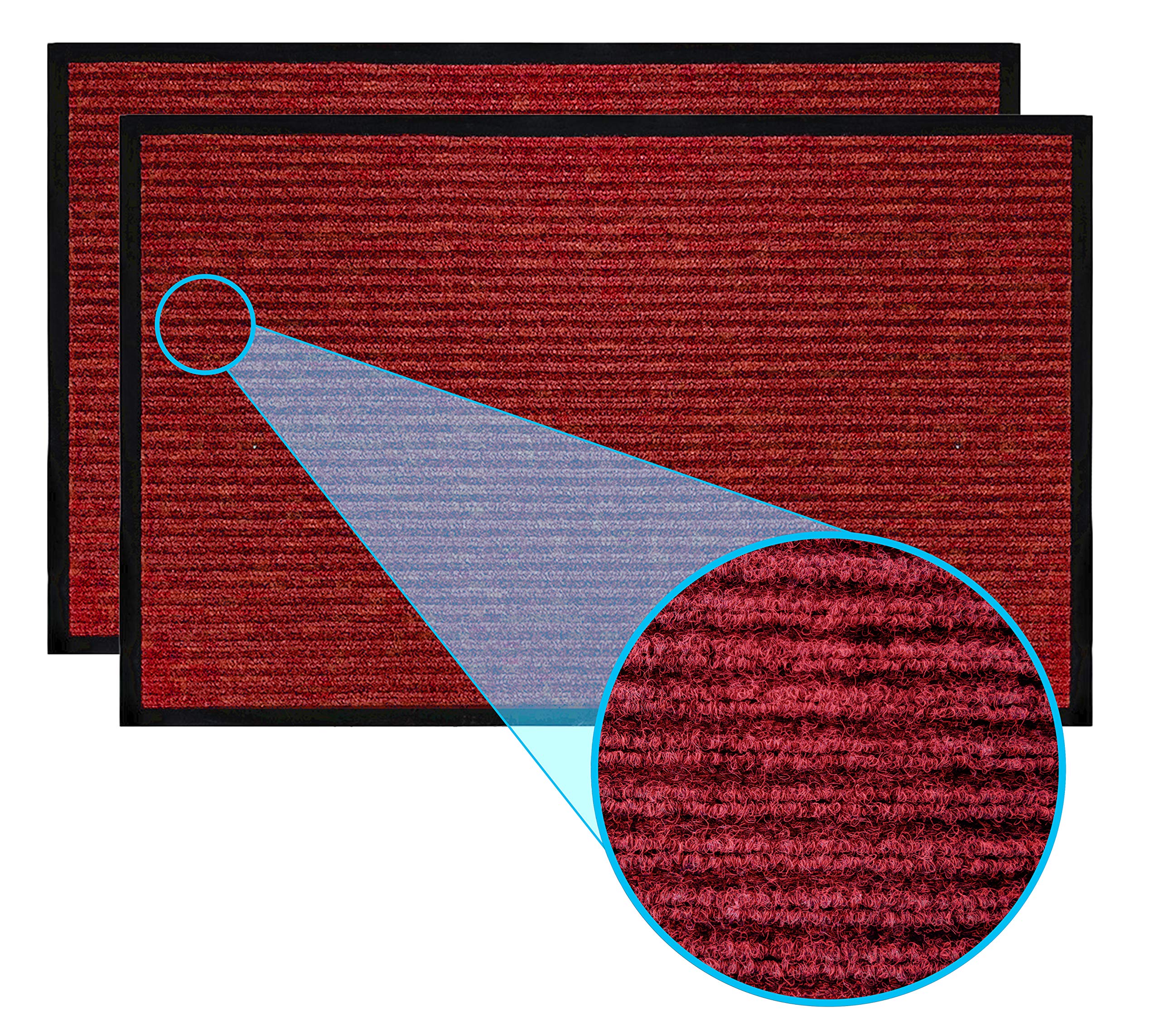 LuxUrux Durable Rubber Door Mat, Heavy Duty Doormat, Indoor Outdoor Rug