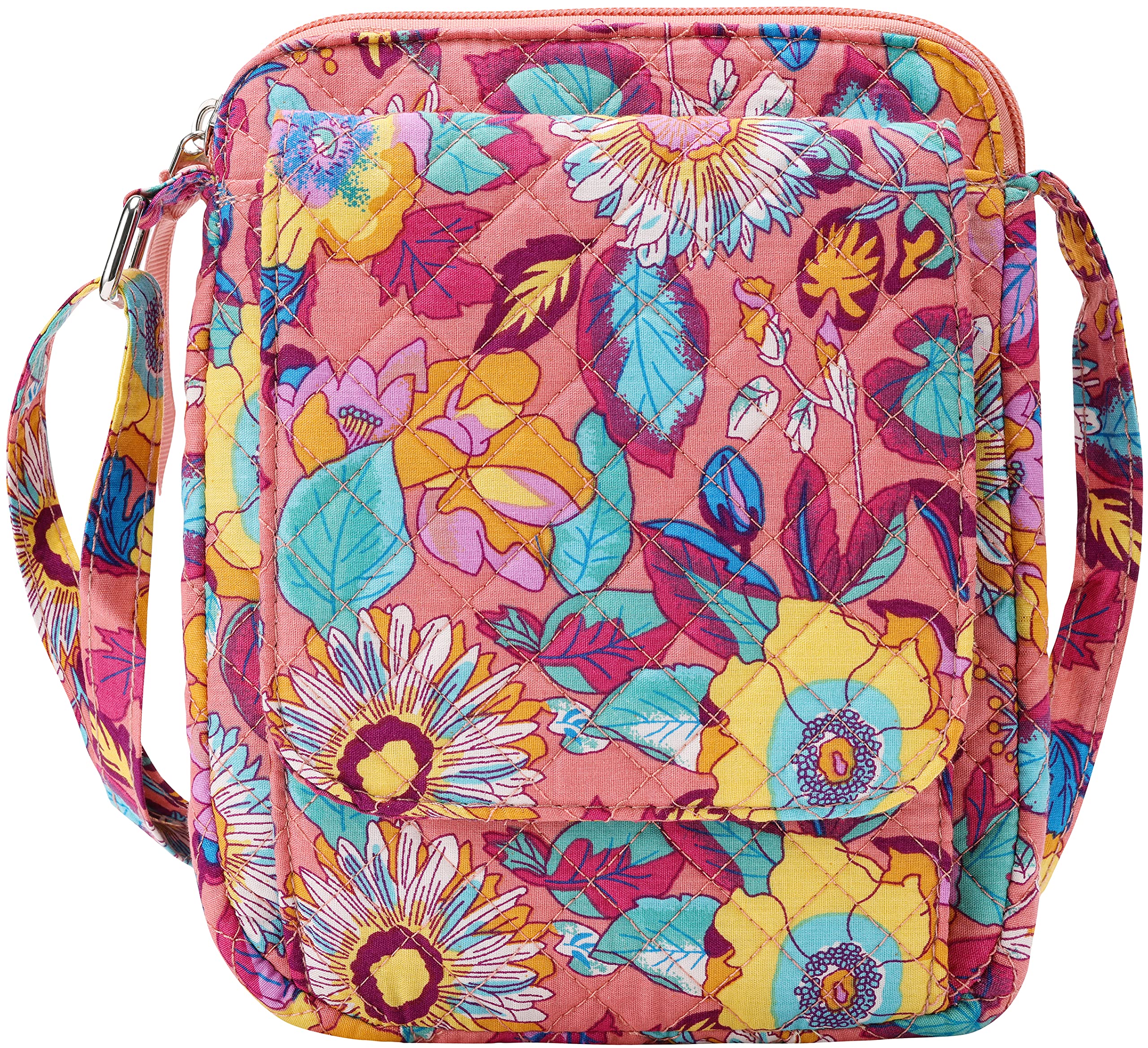 Brentano Cotton quilted Small crossbody wallet purse (BOHO SUNFLORA.)