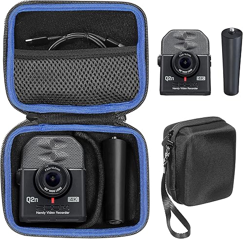 GETGEAR Funda para grabadora de video Zoom Q2n-4K práctica y trípode Zoom MA-2, organizador para grabadora Q2n-4kH2n, trípode, cable, tarjeta de