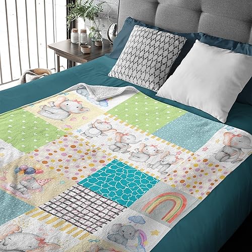 Miniatura 3 de La manta de elefantes es súper suave y cálida, la manta de franela ligera es para uso en todas las estaciones, una gran opción para regalos de 40 x