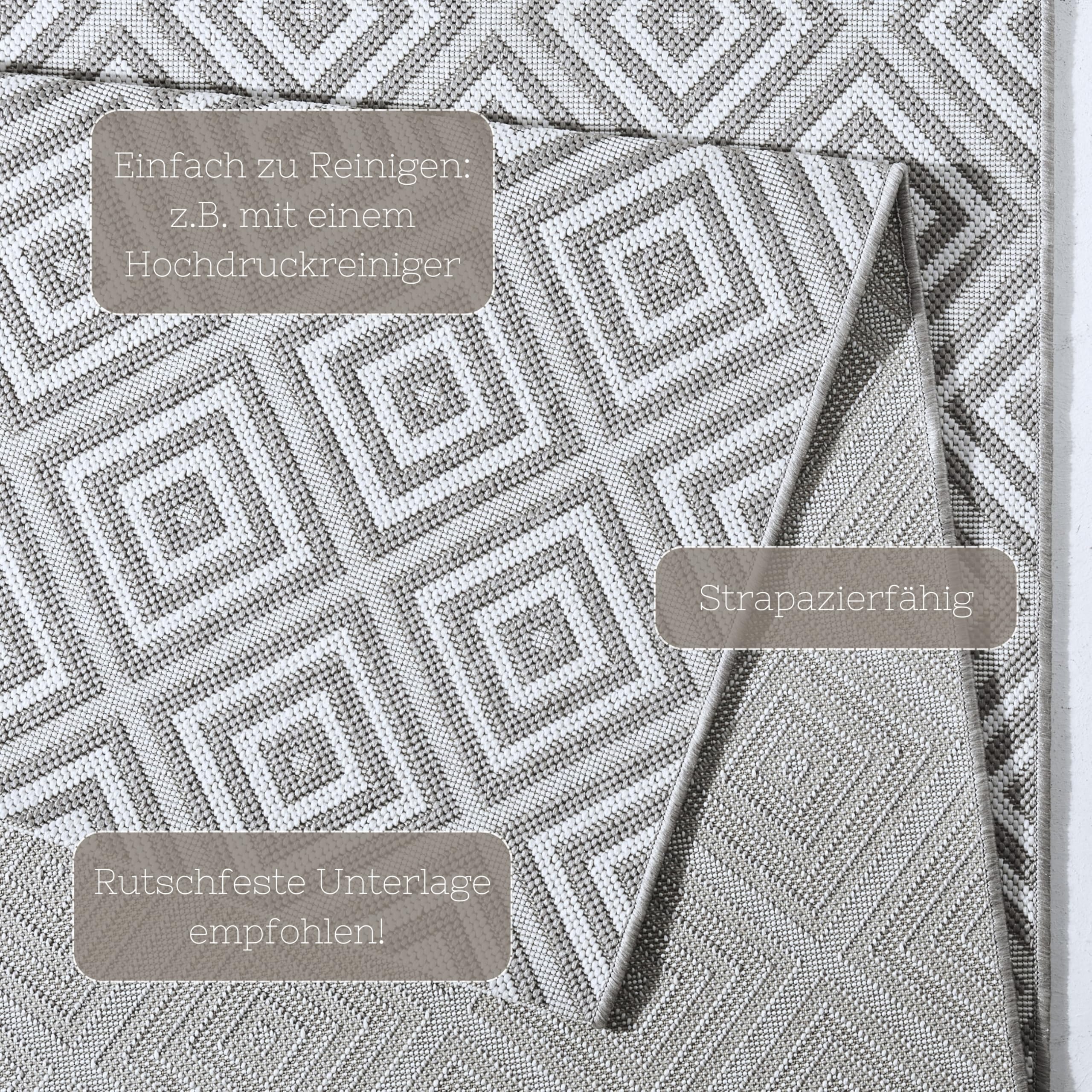 NORTHRUGS Indoor and Outdoor Rug Checked 80 x 200 cm - Image 3