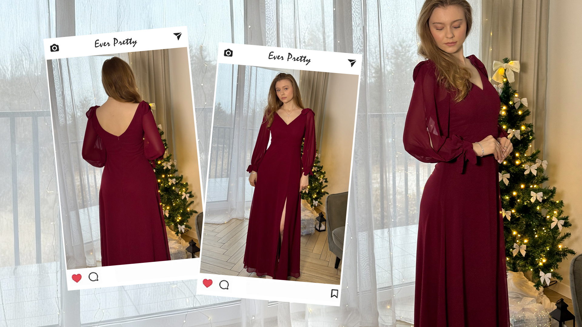 Amazon.com: Ever-Pretty Women's Fall Winter Formal Wedding Guest Dress Long  Sleeve V Neck Chiffon Floor Length Bridesmaid Dresses Black US04 :  Clothing, Shoes & Jewelry
