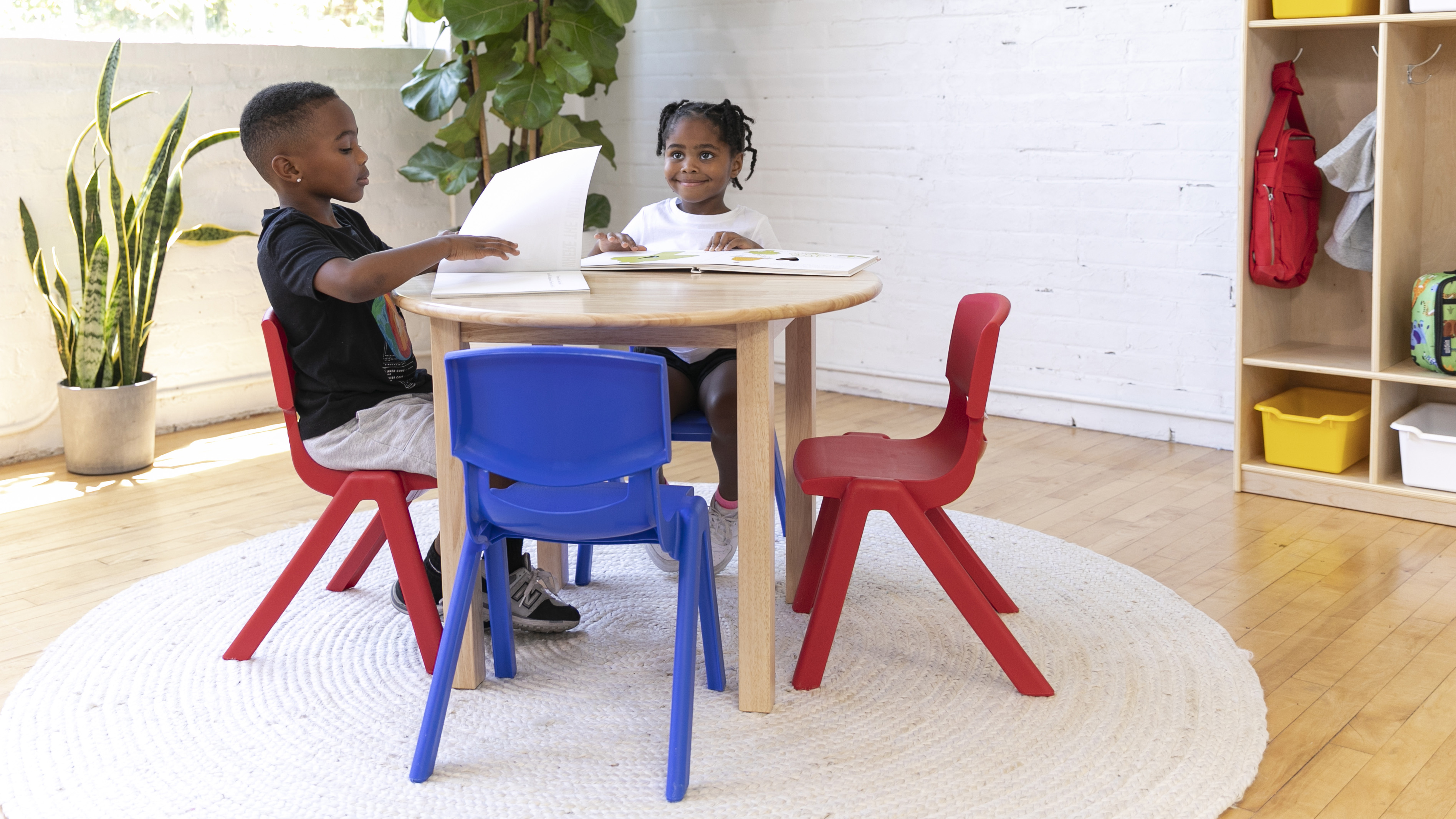 Image of ECR4Kids 12in Plastic School Stack Chair, Classroom Furniture, Blue, 10-Piece