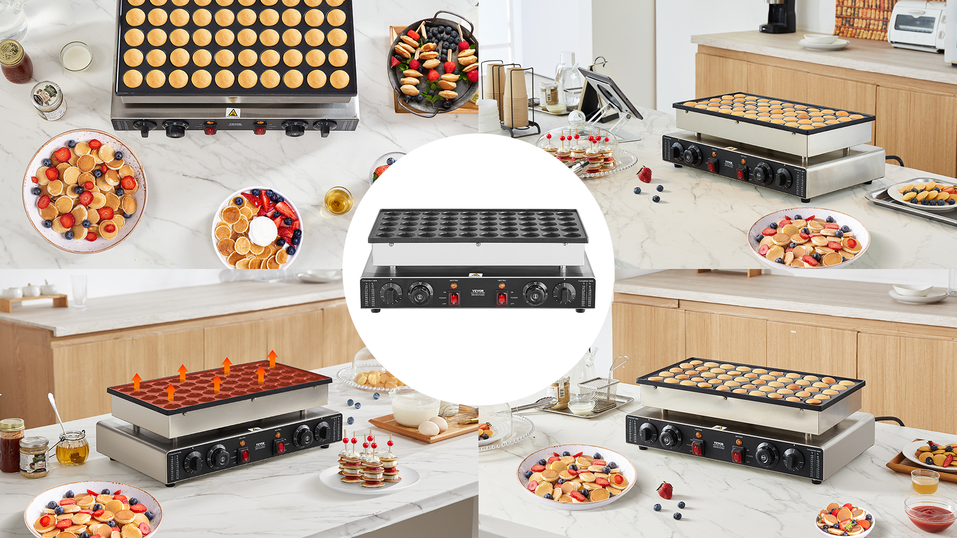 VEVOR Commerciële Frituurpan, 2250W Elektrische Frituurpan met Mand