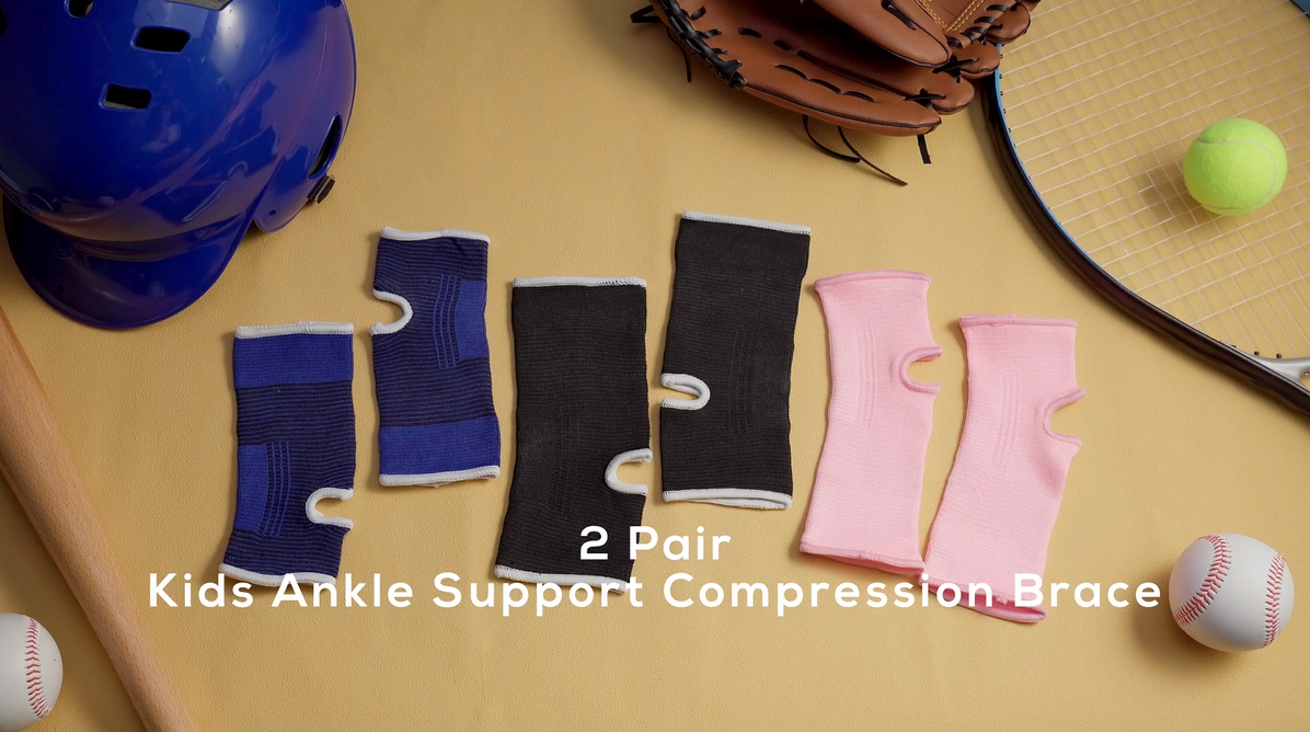 1 Pair Kids Ankle Support Adjustable Compression Ankle Brace Ankle Guard Protector Ankle Strap Ankle Tendon Foot Support Strains Sprains Arthritis Pain Relief Recovery Exercise Football Running Ridi 3