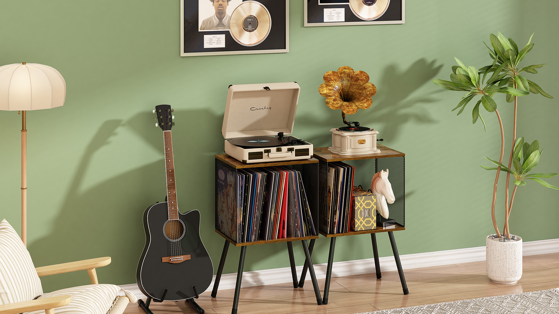 Amazon.com: X-cosrack Record Player Stand with Storage up to 100