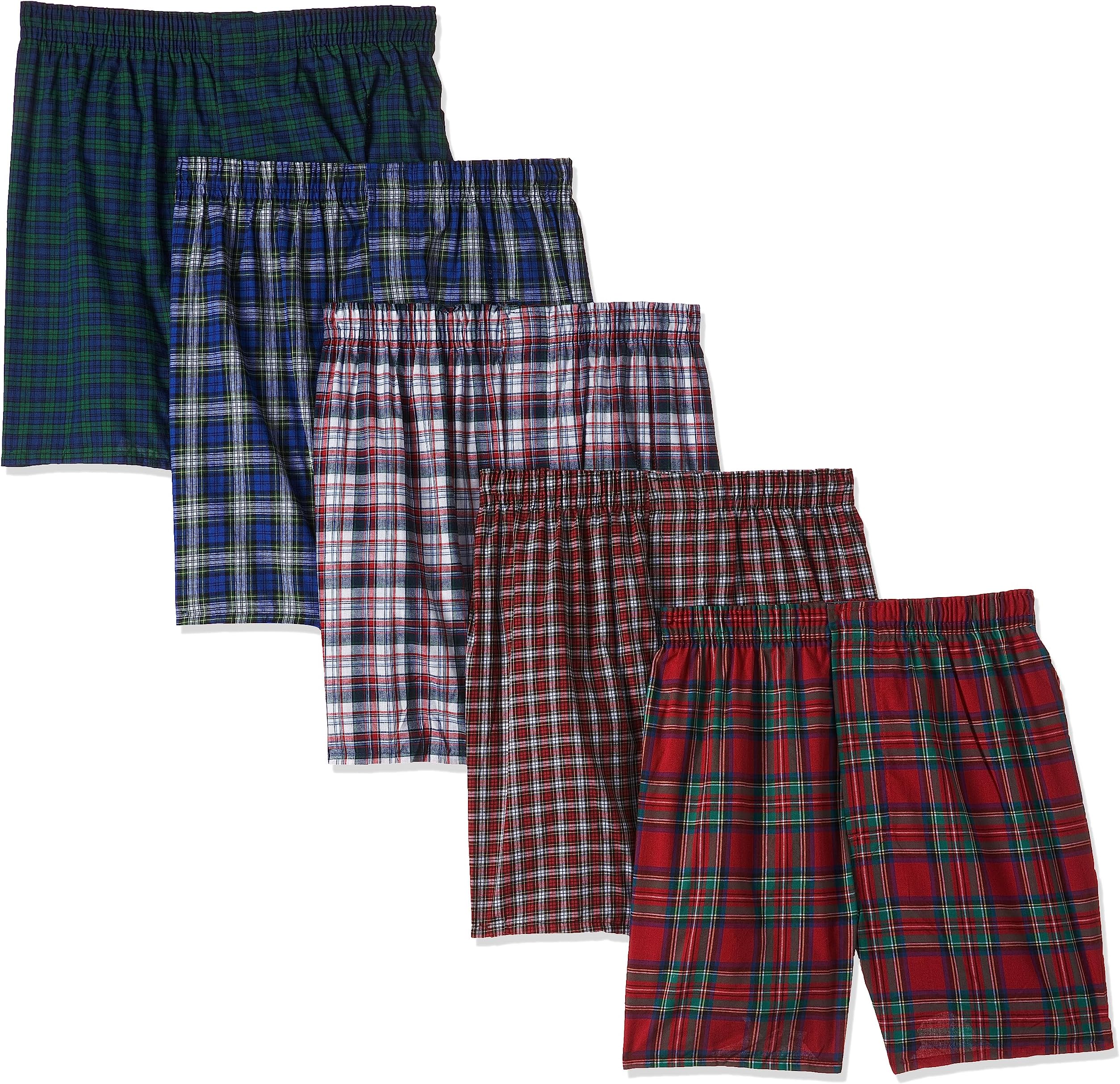 Hanes Men's Ultimate Men's Big Tartan Boxers, 5-pack Big Tartan Boxers - Multiple Packs and Colors (pack of 5)