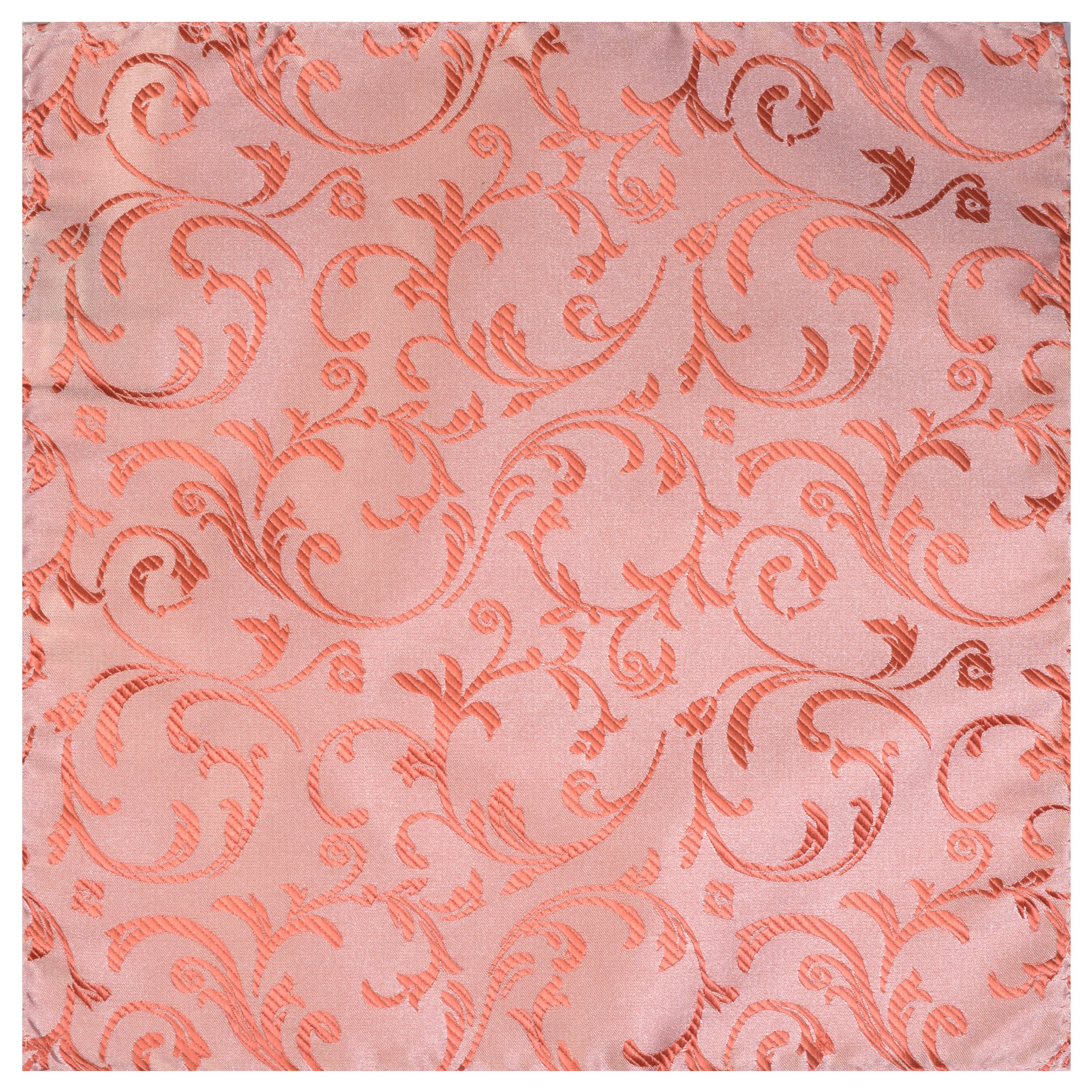 Abel & Burke Coral Swirl Leaf Wedding Pocket Square #AB-TPH1000/9