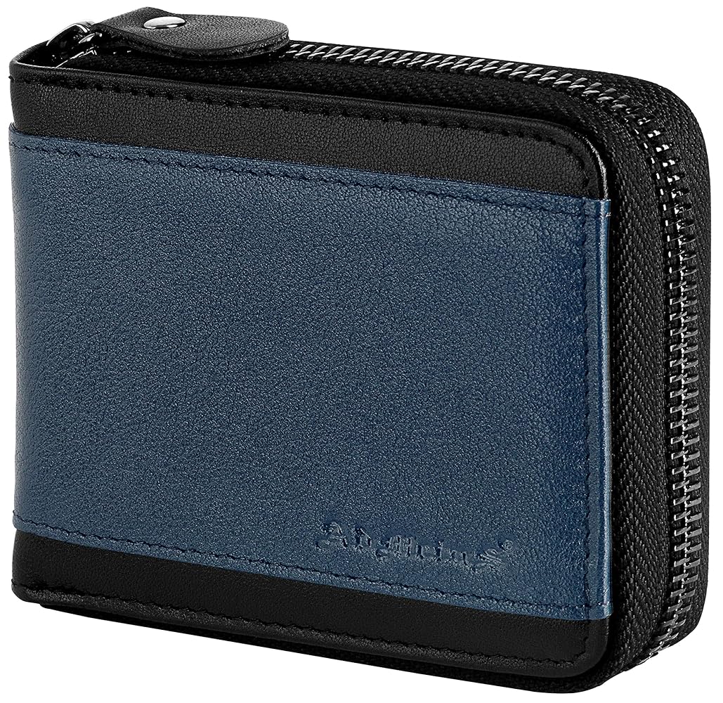 Admetus Wallet for Men Bifold Leather Zipper Wallet RFID