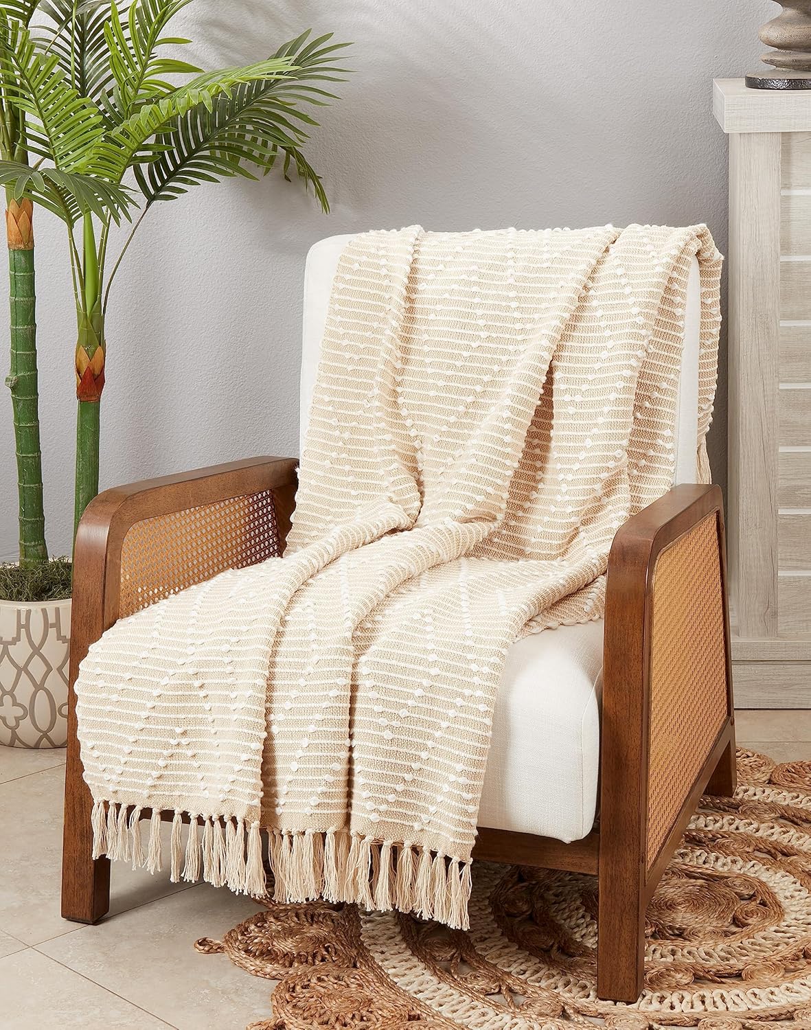 SARO LIFESTYLE Diamond Woven Throw Blanket