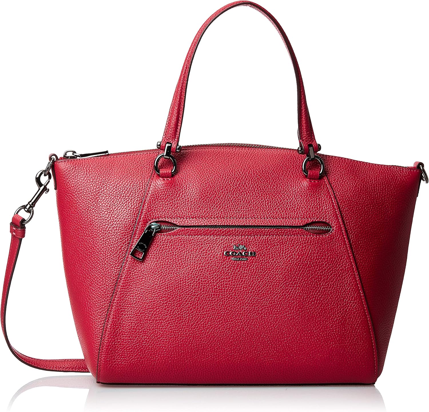 COACH Pebbled Prairie Satchel Red Apple/Gunmetal One Size