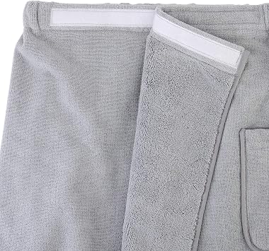 POLYTE Quick Dry Microfiber Bath Towel Body Wrap for Men, One Size (Gray)
