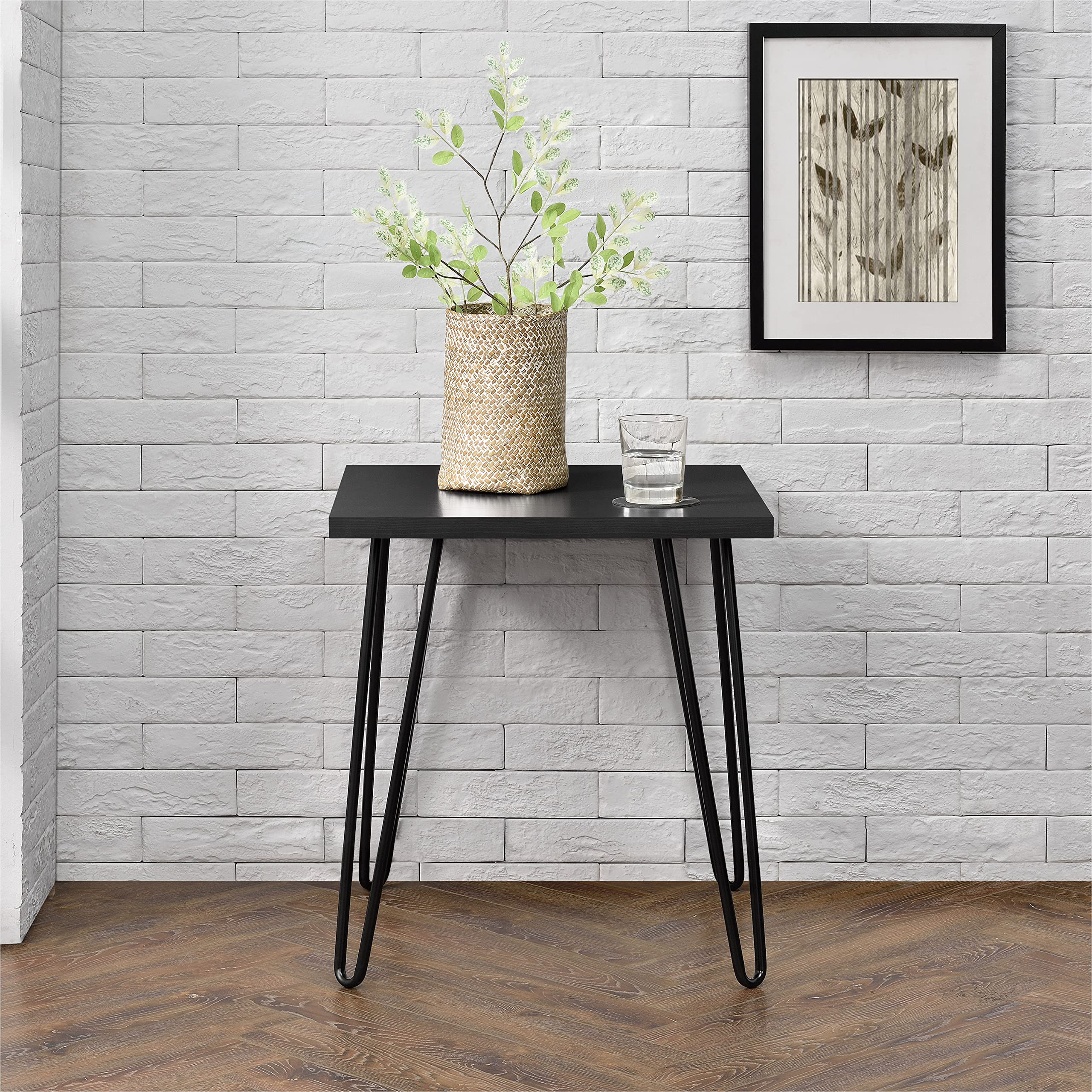 DHP Furniture Owen End & Side Table, Black Oak Look