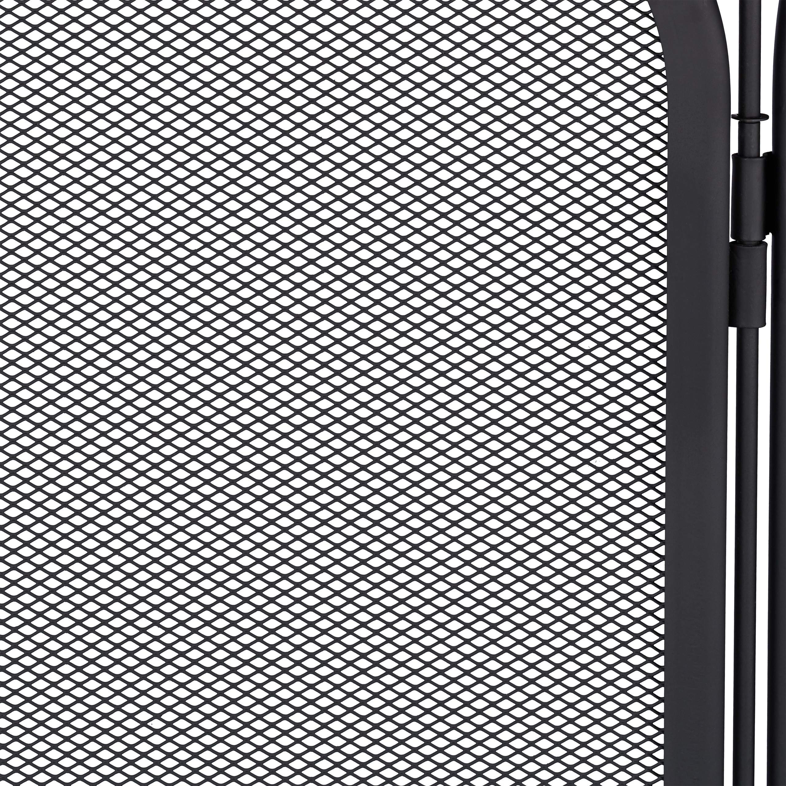 Relaxdays Griglia Parascintille per Camino in Acciaio, 3 Pannelli, Protezione Stufa e Caminetti, HxL: 52,5x97 cm, Nero