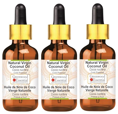 Huile de coco pour cheveux secs et pointes abîmées flacon en verre 3x100ml