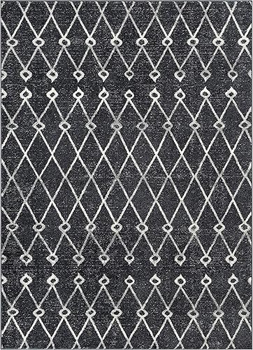 Miniatura 2 de Viaje Trellis - Alfombra de área tradicional marroquí con diseño de diamantes, envejecida, color gris envejecido (5 pies 3 pulgadas x 7 pies 3