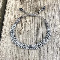 Vista 47 de Colorful Bracelet for Men and Women with Hematite Stones: Handmade Designer Adjustable Multistrand String Knotted Macrame Friendship Bracelet