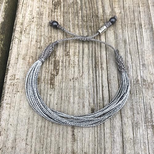 Miniatura 47 de Colorful Bracelet for Men and Women with Hematite Stones: Handmade Designer Adjustable Multistrand String Knotted Macrame Friendship Bracelet