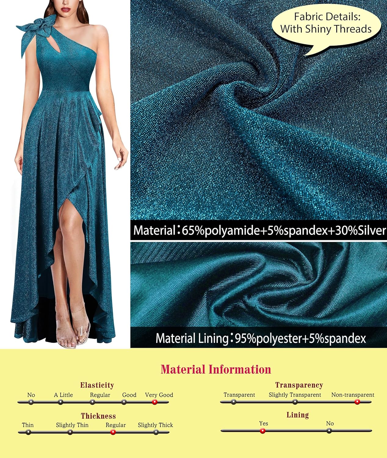 VFSHOW Womens 3D Flower One Shoulder Prom Formal Wedding Guest A-Line Maxi Dress 2023 Evening Split Cutout HI-LO Long Gown