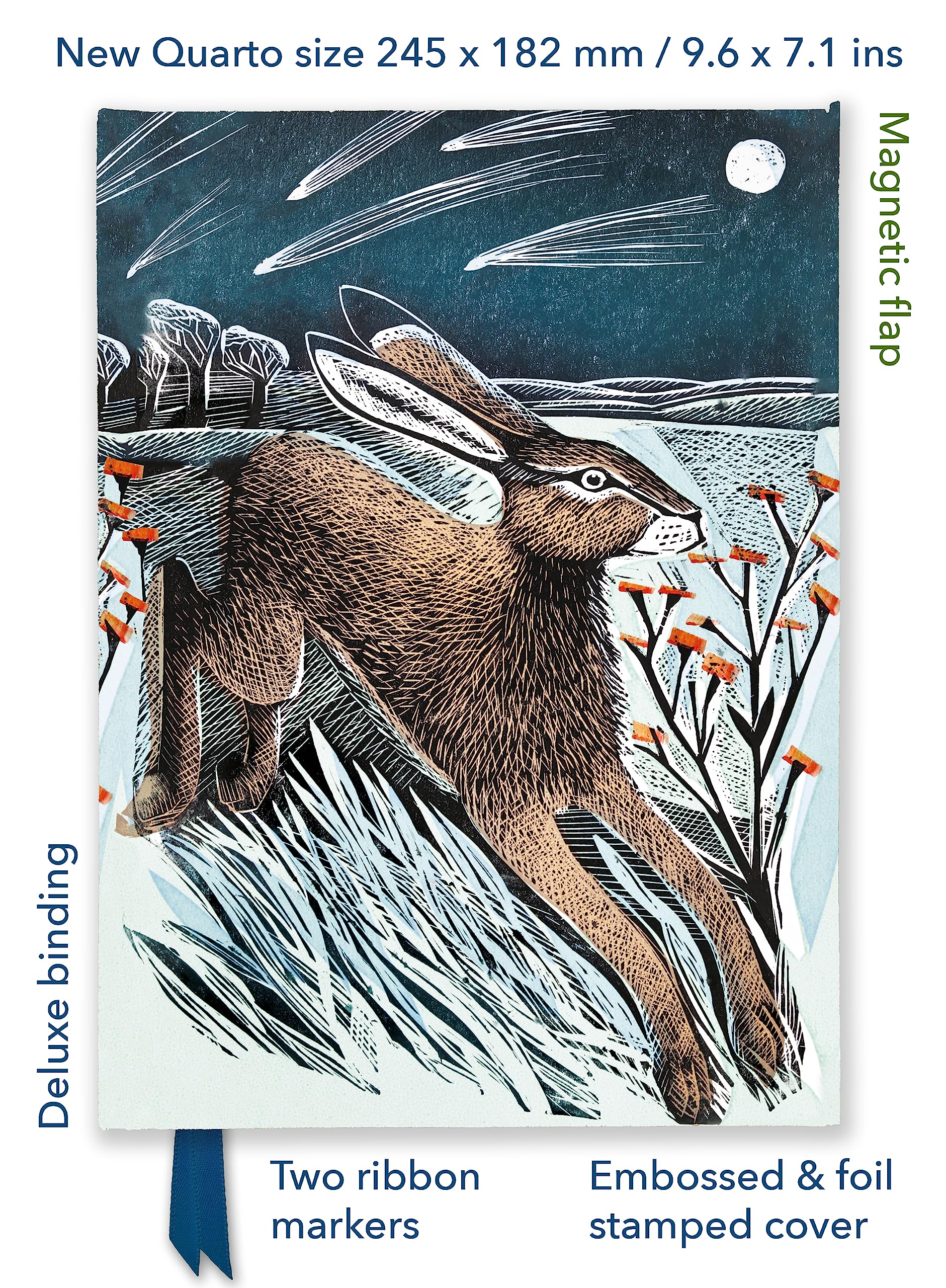 Angela Harding: Shooting Stars (Foiled Quarto Journal) (Flame Tree Quarto Notebook)
