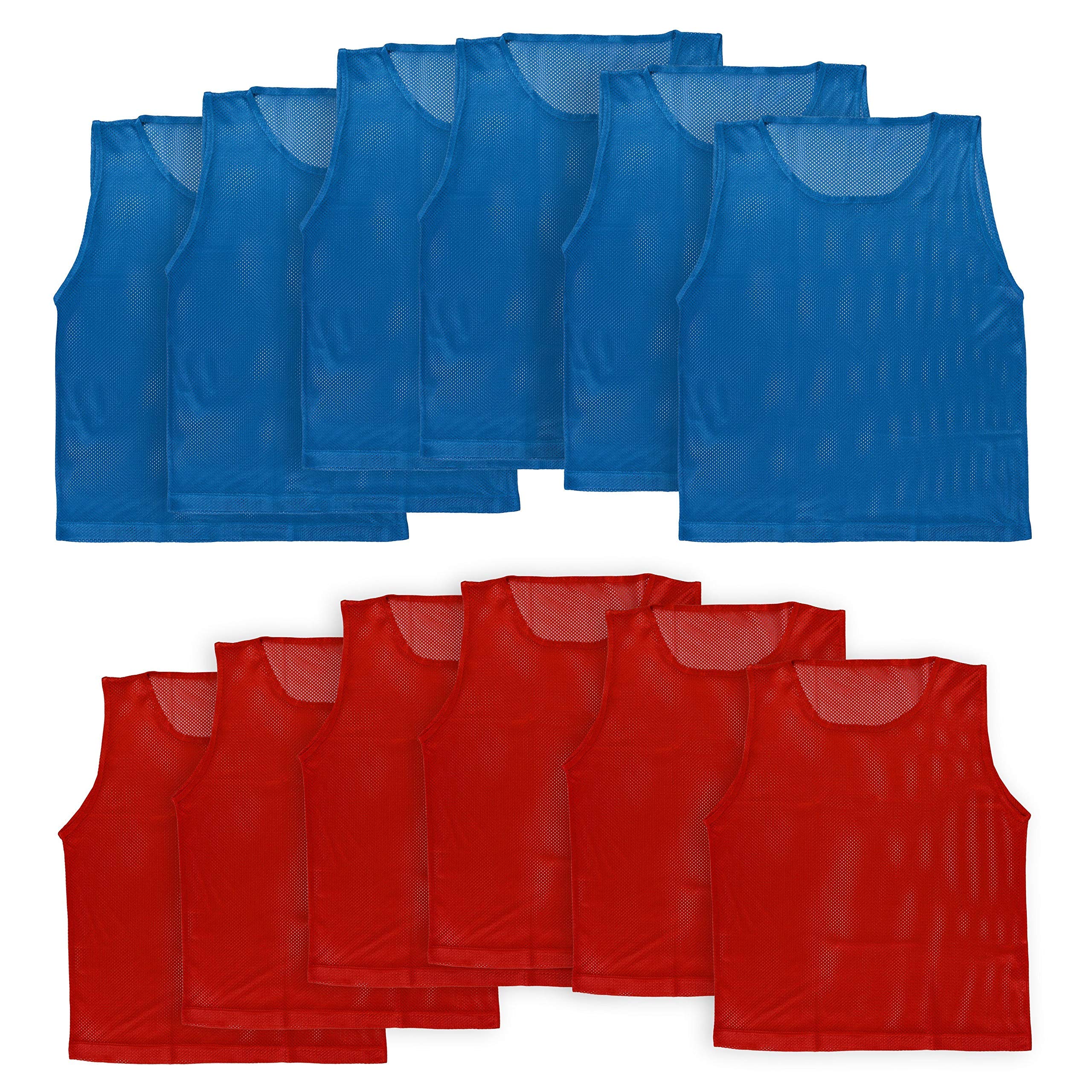 Athllete LITEMESH Pinnies Scrimmage Vests Team Practice Jersey for Children Youth Teen & Adult Sports (12 Jerseys)