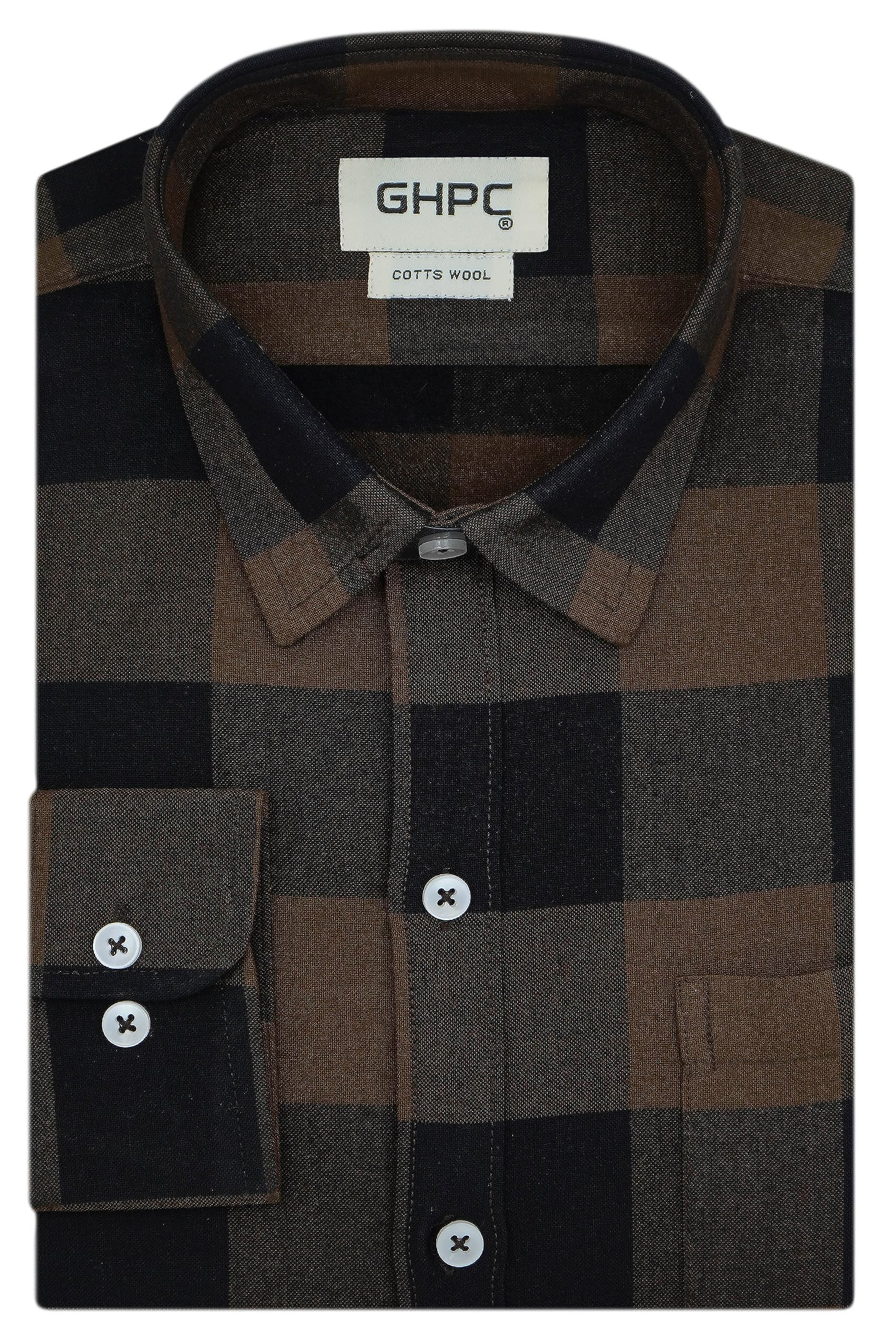 Sponsored Ad - Cottswool Winter Wear Woolen Big/Buffalo Checks Full Sleeves Regular Fit Formal Shirt for Men