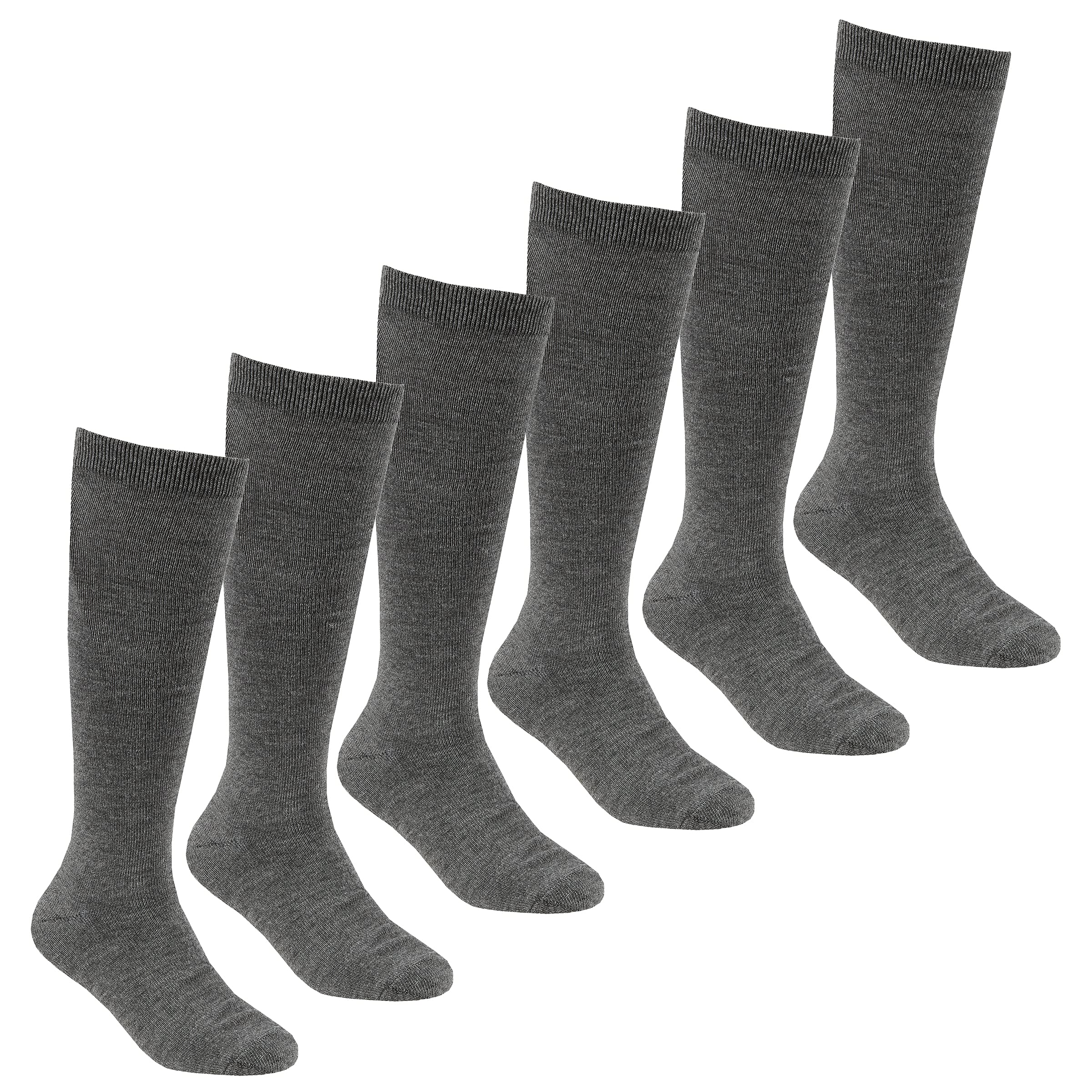 Undercover Unisex Kids 6 Pairs - Grey 6 Pairs Kids Bamboo Knee High Socks 43B696 Grey 12.5-3.5