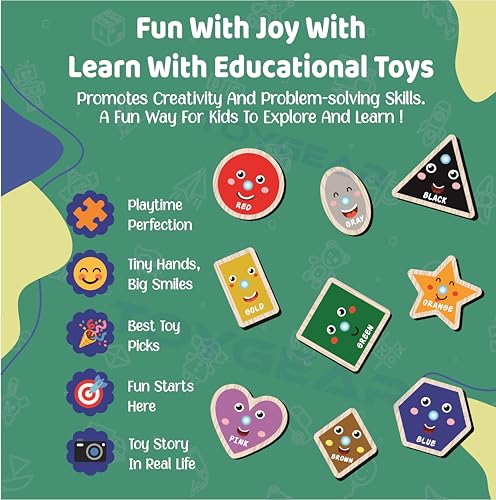 Image of Eco Friendly Materials Wooden Learning Toys Puzzle for Brain Training /jorky Cutting Puzzle for Home /School /Non-Toxic /Education Memory Games for Baby Boy and Girl (JKMSHAPE)