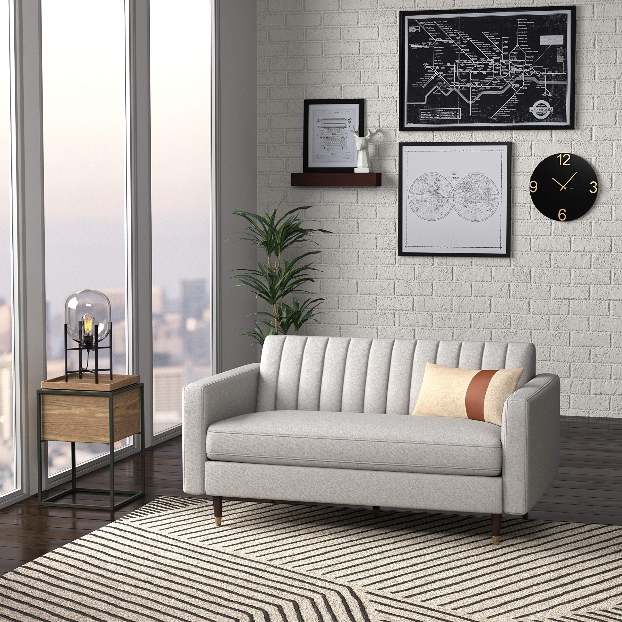 Amazon Brand Rivet Damien MidCentury Modern ChannelTufted Loveseat