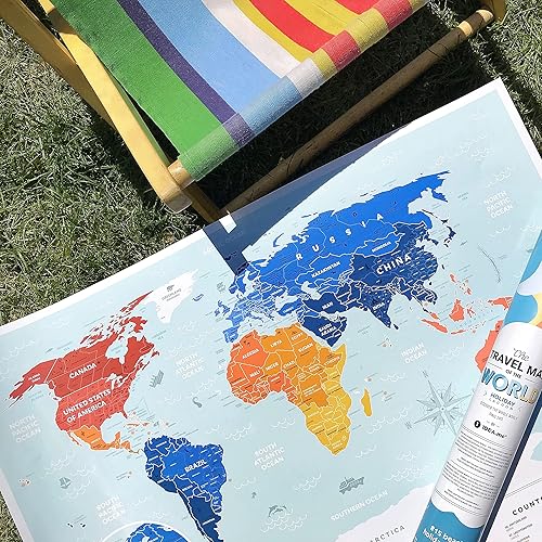 Miniatura 7 de Gold Scratch Off Travel World Map - Edición Premium - 31.4" х 23.6" - Mapa del mundo de lugares en los que he estado de vacaciones - Esbozado de