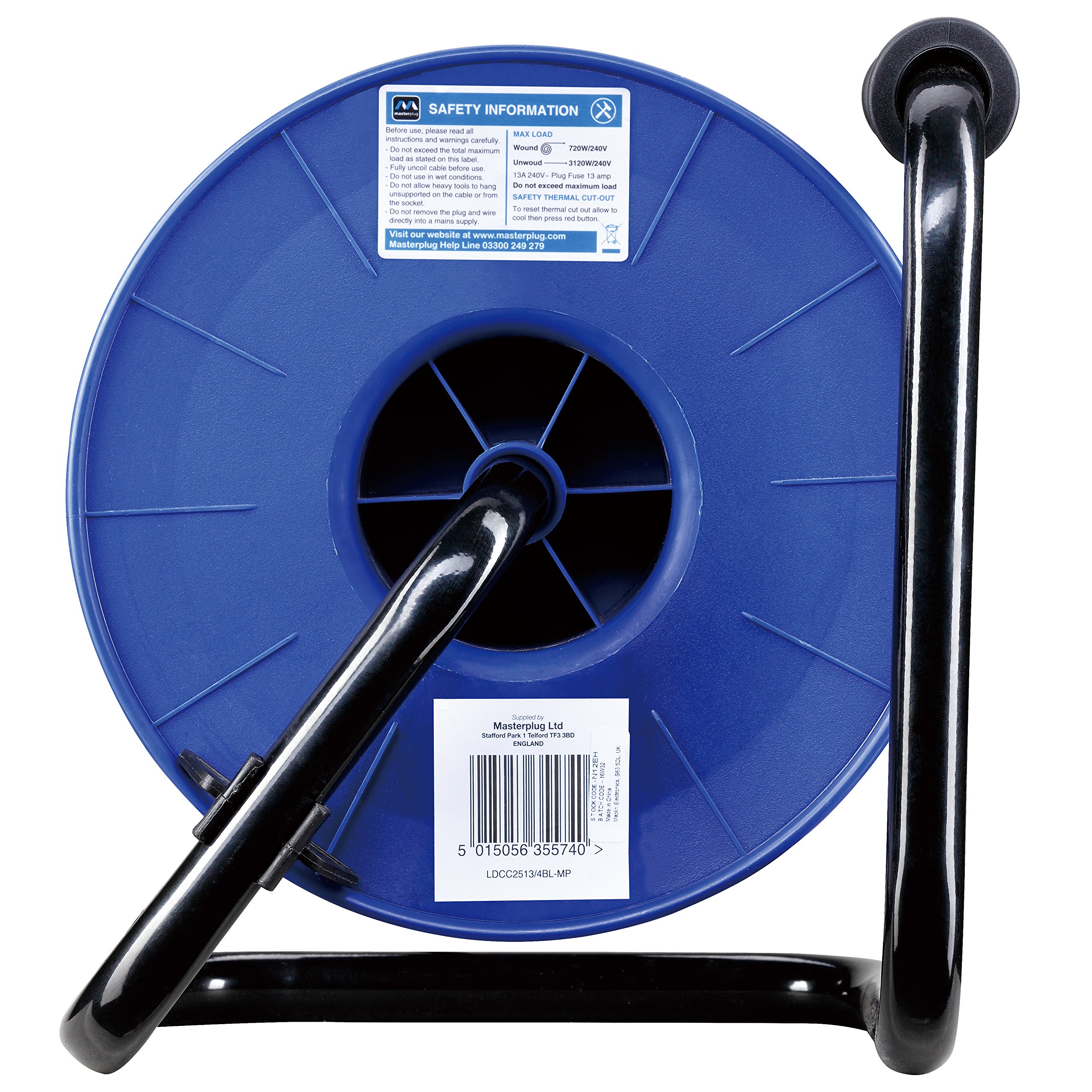 Buy Masterplug LDCC2513/4BLMP Four Socket Medium Open Cable Reel