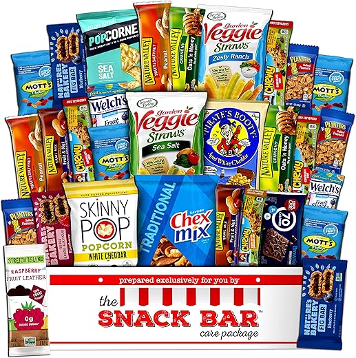 Healthy snack Care Package (30 count) A Gift crave Box with a Variety of Healthy Snack Choices - Great for Office, College Military, Work, Students Holiday Gifts.