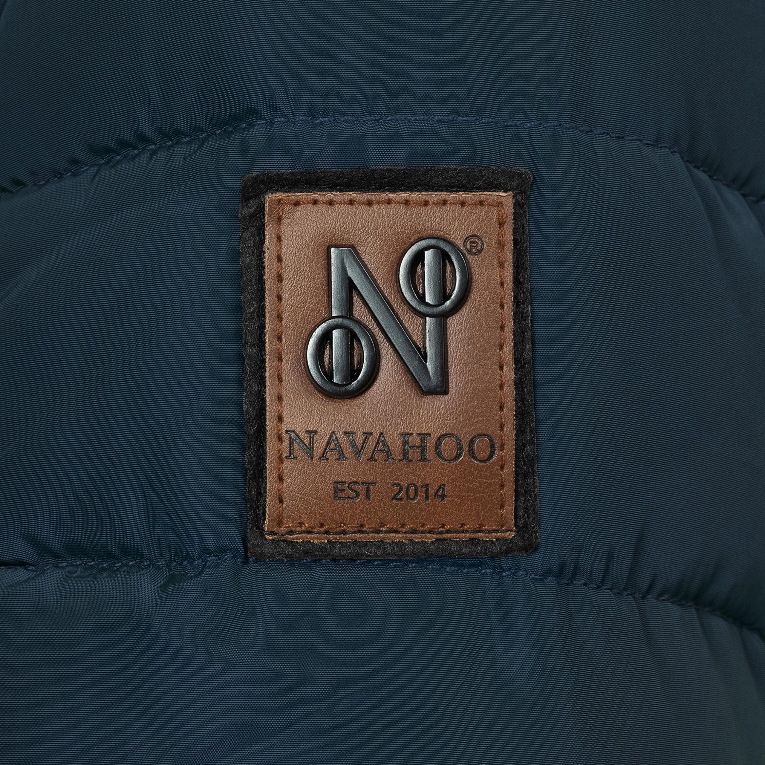 Navahoo Damski płaszcz zimowy ciepły płaszcz pikowany długi z kapturem Paula XS-XXL