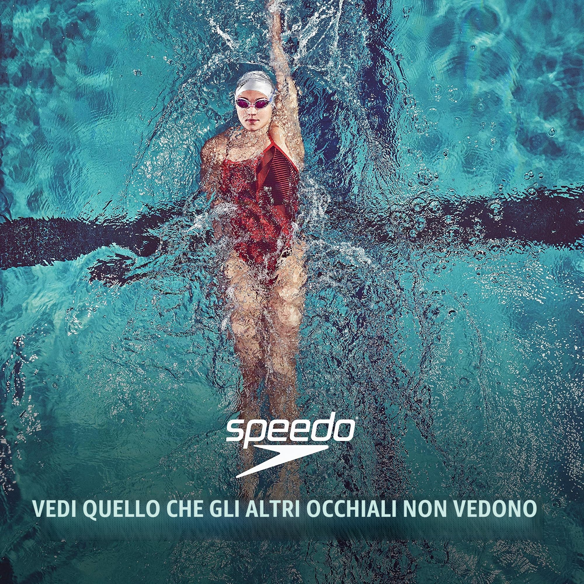 Speedo Vanquisher 2.0 Mirrored Swim-Swimming Racing Goggles-Silver Anti-Fog