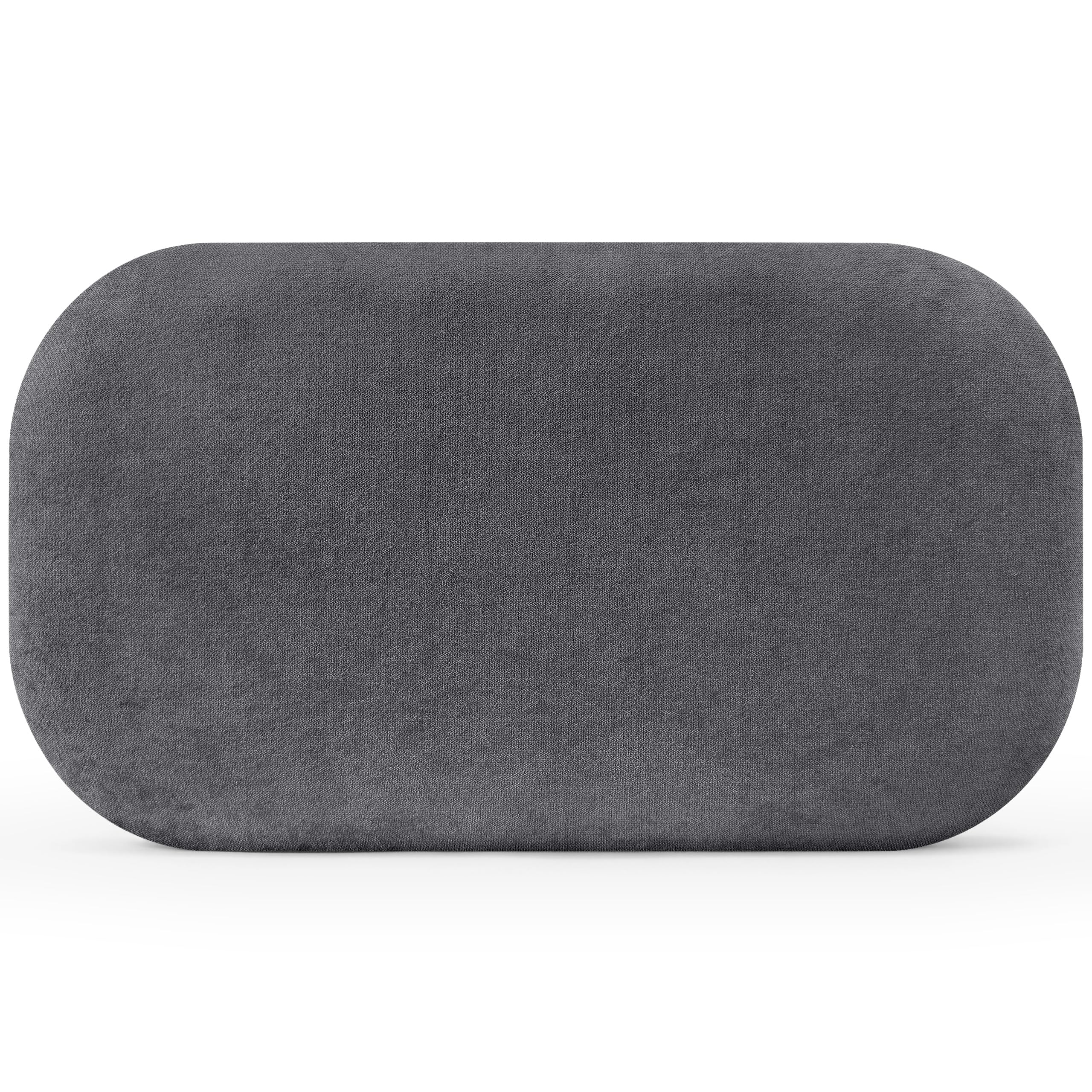 DHOME Cabecero Tapizado Curvo Liso Tela Aqualine 50cm Altura para Pared Acústicos Cabeceros Absorbentes Cabezal Cama Dormitorio (Gris Ceniza, 105cm)