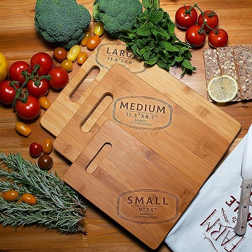 Miniatura 4 de Tabla de cortar personalizada  9 diseños  8.7 x 11.5 pulgadas  Tabla de cortar de bambú  Regalos de boda para la pareja, regalos de inauguración de
