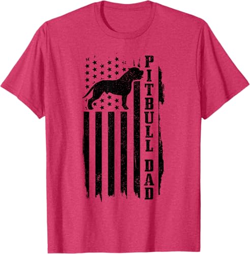 Miniatura 7 de Pitbull Dad - Camiseta para hombre diseño de bandera americana diseño patriótico Pitbull gris S