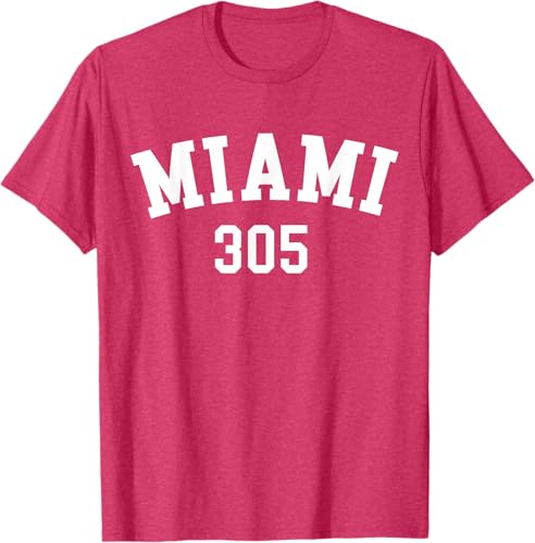 Miniatura 33 de Miami 305 USA American College Font T-Shirt Negro,Azul Marino,Azul Pastel,Arándano,Rojo,Plateado,Hierba,Verde Kelly,Marrón,Verde Oliva,Jaspeado